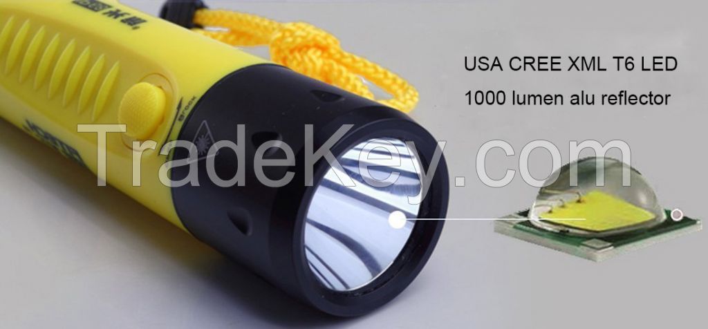 Ourdoor diving waterproof rechargeable aluminium  Cree led flashlight