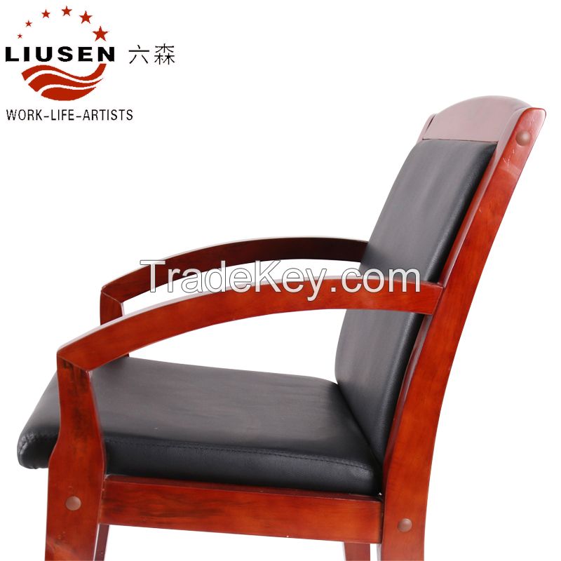 Meteoric and Decent Solid Wood Conference Chair Soft Cow Leather Chair (LS-DB-0005)