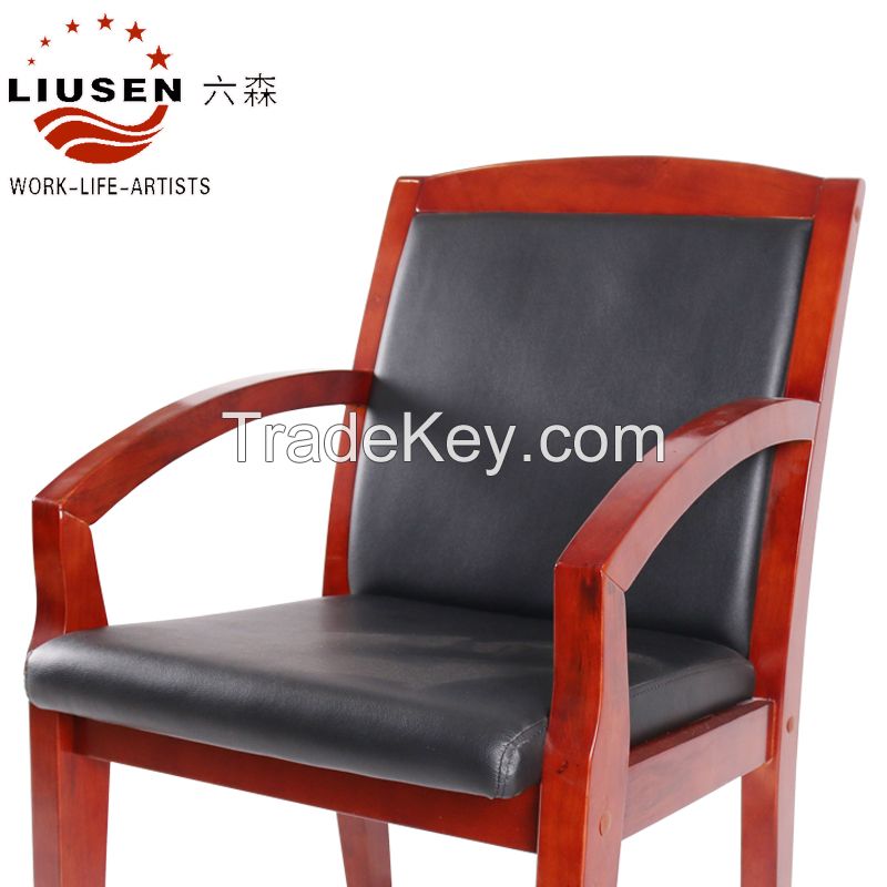 Meteoric and Decent Solid Wood Conference Chair Soft Cow Leather Chair (LS-DB-0005)