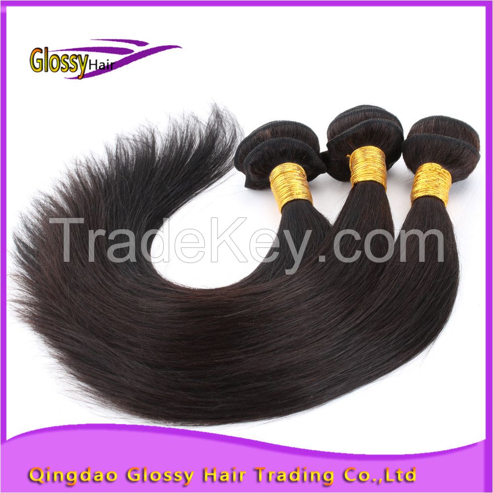 Factory hot sale double weft full cuticle virgin human hair weft