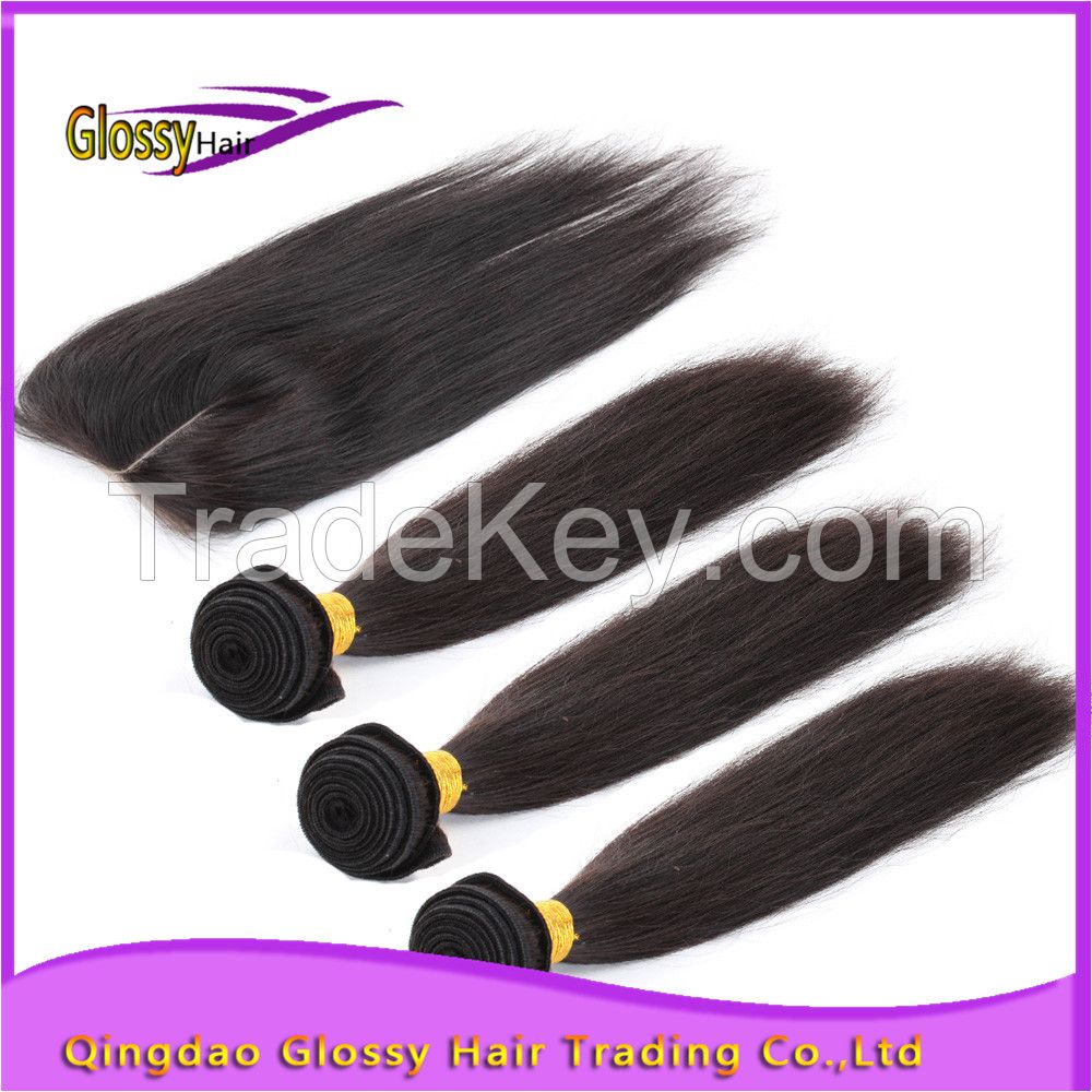 100% virgin brazilian hair lace top closure with middle part