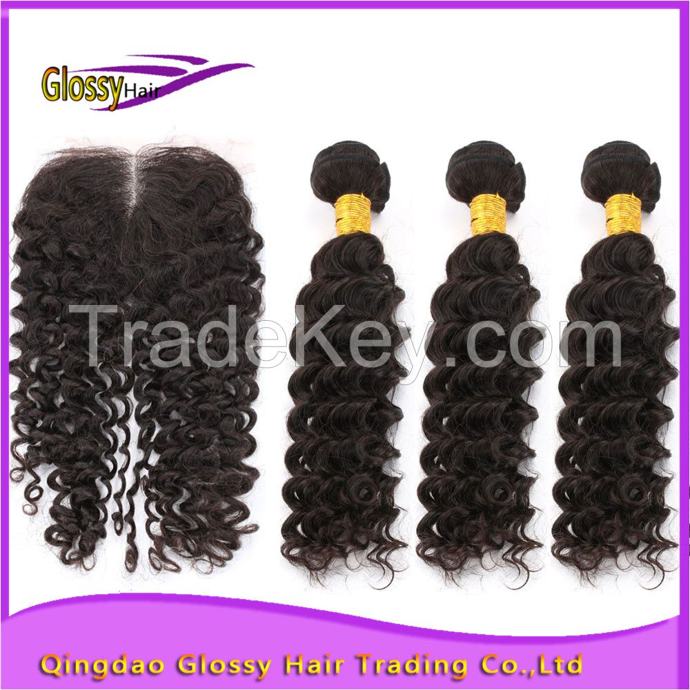 100% virgin brazilian hair lace top closure with middle part