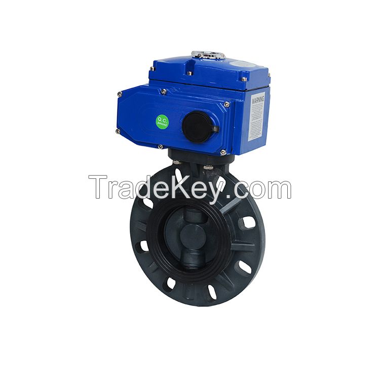 Motorized Butterfly Valve Wafer Flange Ends Dc24v Ac220v On-off Or 4-20ma