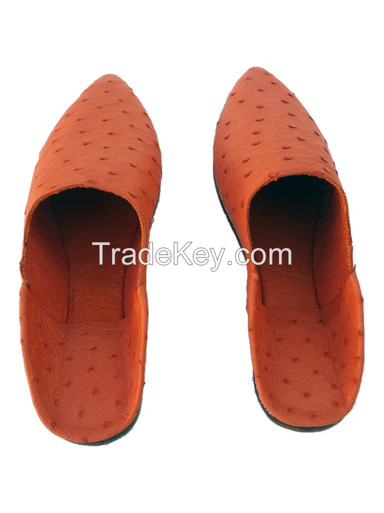 OSTRICH LEATHER ORIENTAL SHOE, FOR WOMEN