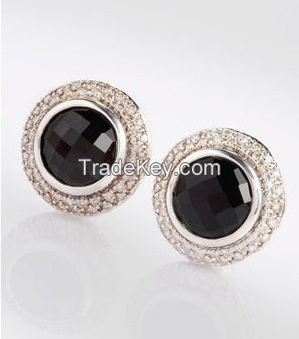 David Yurman 10mm Black Onyx Cerise Earrings