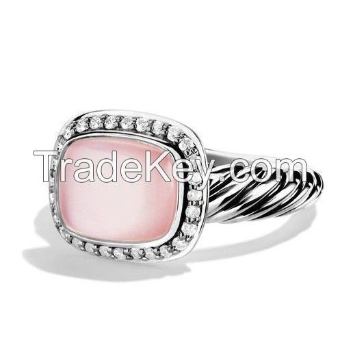 David Yurman Wheaton Ring Pink Chalcedony 16x12mm