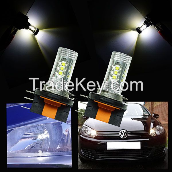 H15 80W XB-D LED Bulbs For Audi BMW Benz VW Daytime Lights Xenon White PA