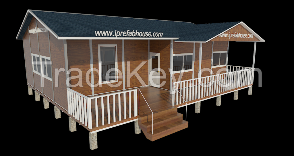 custom one layer prefab  vacation house,6 rooms ,1 stories