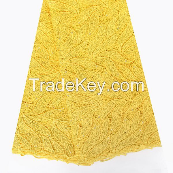 Free samples new york wholesale african guipure cord lace fabric