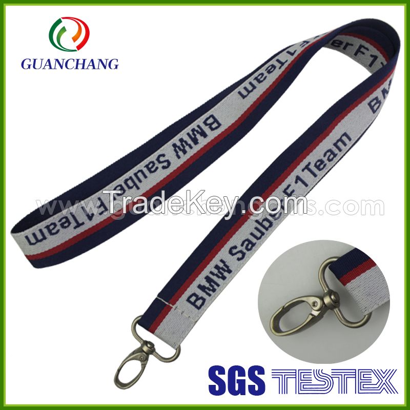 Rush Polyester custom logo printed lanyard with id card holder for busines