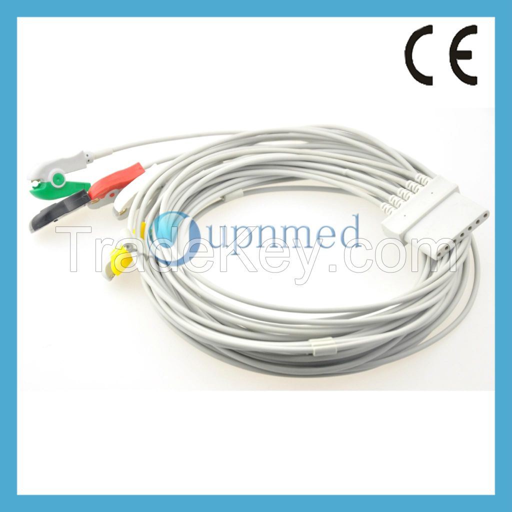 Schiller Lux 5 lead ECG Cable with leadwires