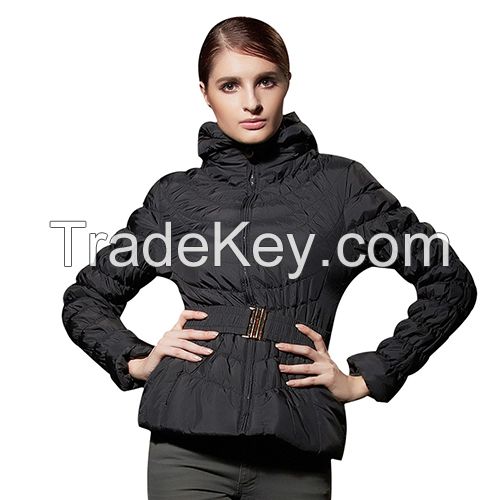 COUTUDI on sale premium warmest lady ultra thin foldable quilted light black down jacket