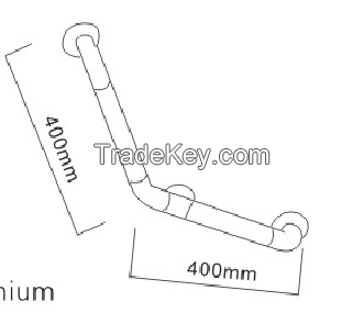 Bathroom using wall mounted straight grab bar