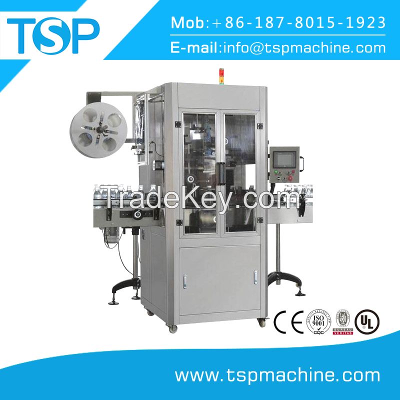 Automatic body sleeveing labeling square glass bottle labeller machine