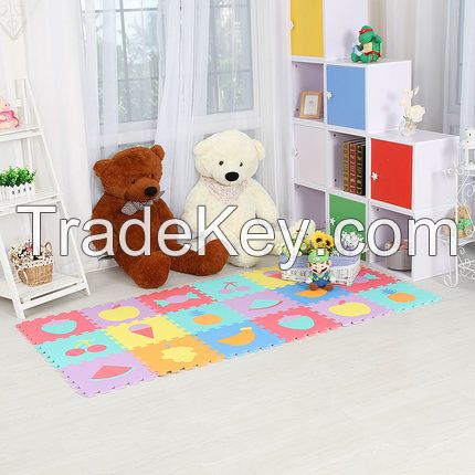 Meitoku Puzzle Mat,Colorful Fruits Puzzle EVA Mat,Soft Jigsaw Puzzle Eva Carpet Mat,Safety and Environmentally Friendly