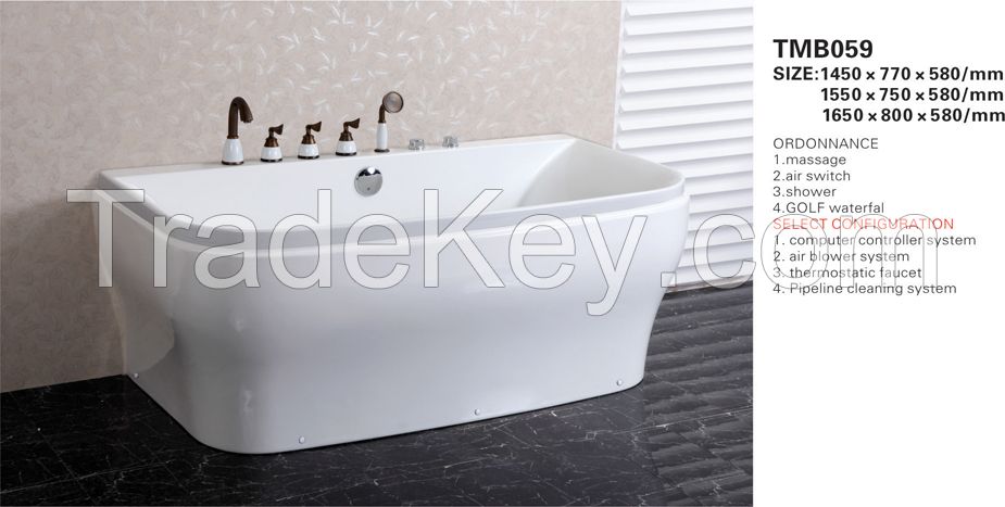 Bathroom Sanitary Cheap Corner Bathtub Whirlpool (TMB059)