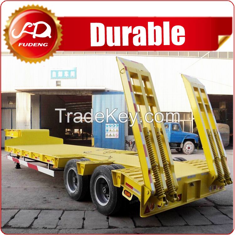 Competitive price 60ton tri axle lowbed semi trailer air suspension for transport Cat D7 D8 D9 bulldozer