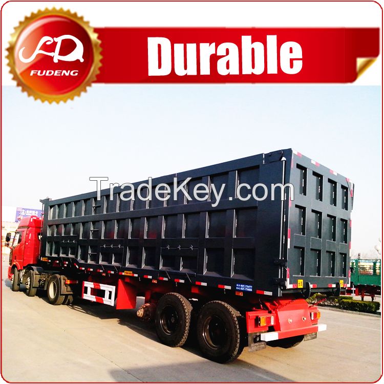 Heavy duty end dump truck trailers , 40T coal tipping dump trailers for sale Botswana