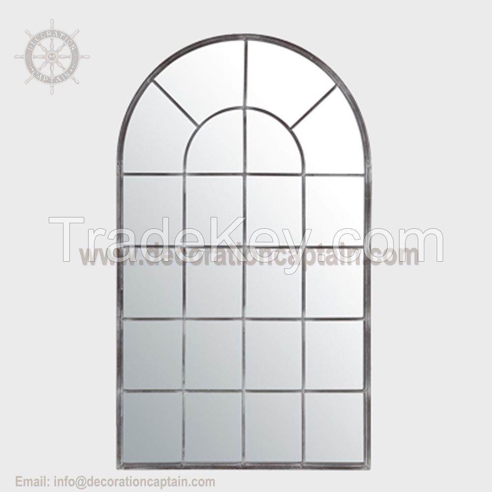 Home DÃ©cor Mirrors With Faux Window Look Window Mirrors Arched Window Mirror With Metal Frame Arch Antiqued Leaner Mirror