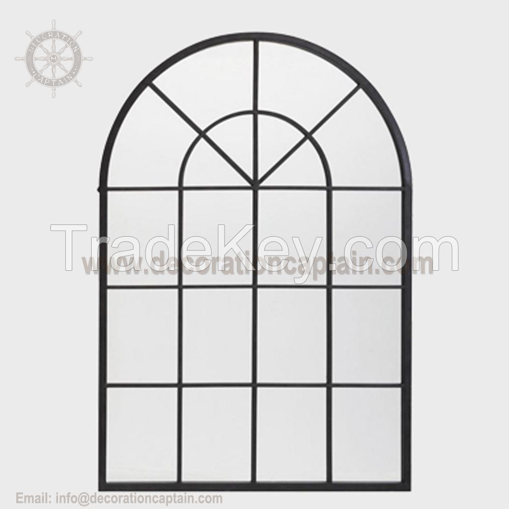 Home DÃ©cor Mirrors With Faux Window Look Window Mirrors Arched Window Mirror With Metal Frame Arch Antiqued Leaner Mirror