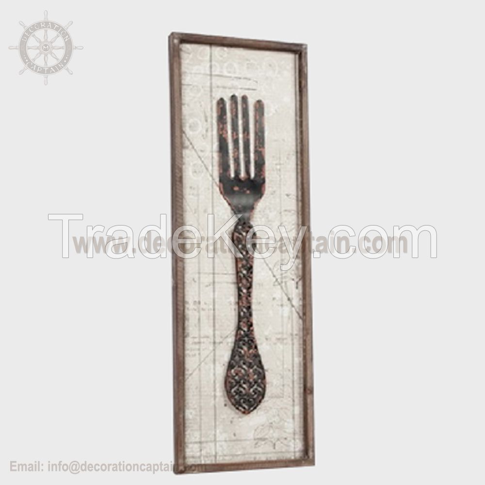 3D Canvas Decorative Wall Hangings Rustic Metal Wall DÃ©cor Metal Wall Art Wrought Iron wall dÃ©cor Spoon Fork