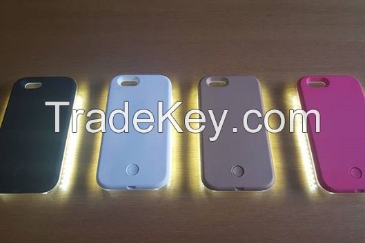 Newest design light up phone case with USB charger for iphone 6 led selfie