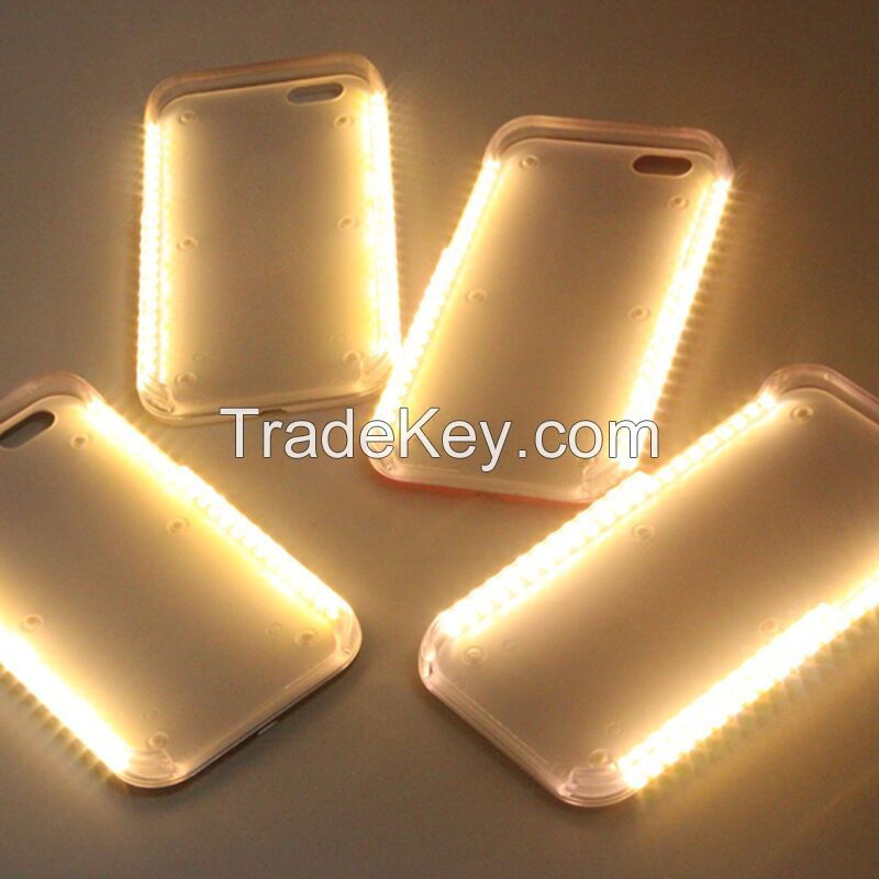 LED light selfie phone case for iphone 6 plus/ 6S plus white,pink,black,golden,rose gold,gray 6 colors