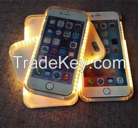 Plastic Material LED selfie light up phone case for iphone 6 6plus