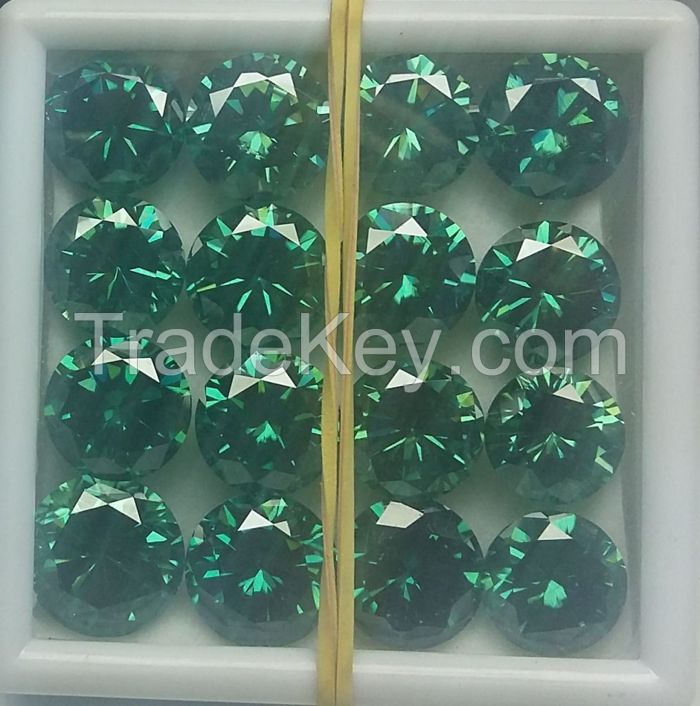 Super Quality Fancy Green Round Moissanite Diamonds From Surat