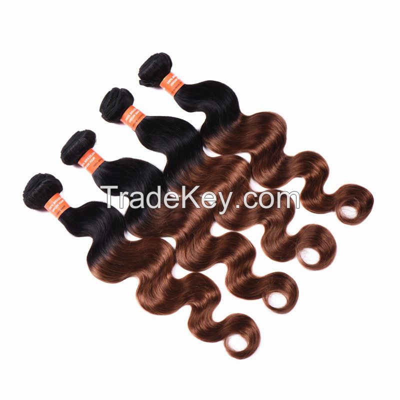 Ombre Brazilian Hair Extension Natural Color 100% Brazilian Virgin Human Hair Body Wave Hair Weft