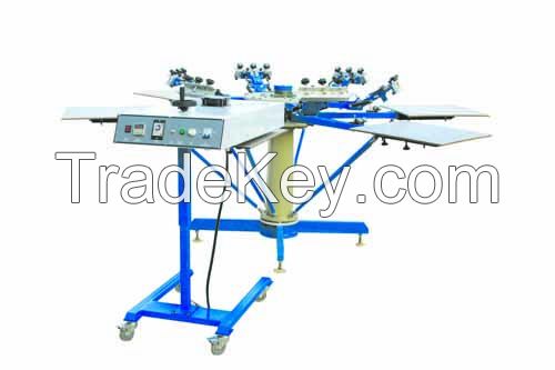 Manual carousel screen printing machine