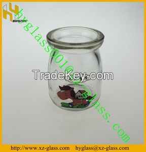 wedding candies glass bottle, 4oz pudding glass bottle, cheap price glass bottle manufacturer