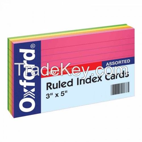 1000 Packs Oxford Ruled Index Cards, 3&quot; x 5&quot; , Assorted Glow Colors, 300 Sheets per Pack