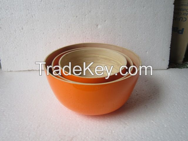 Exporting quality painted bamboo bowl for fruit/ vegetable  