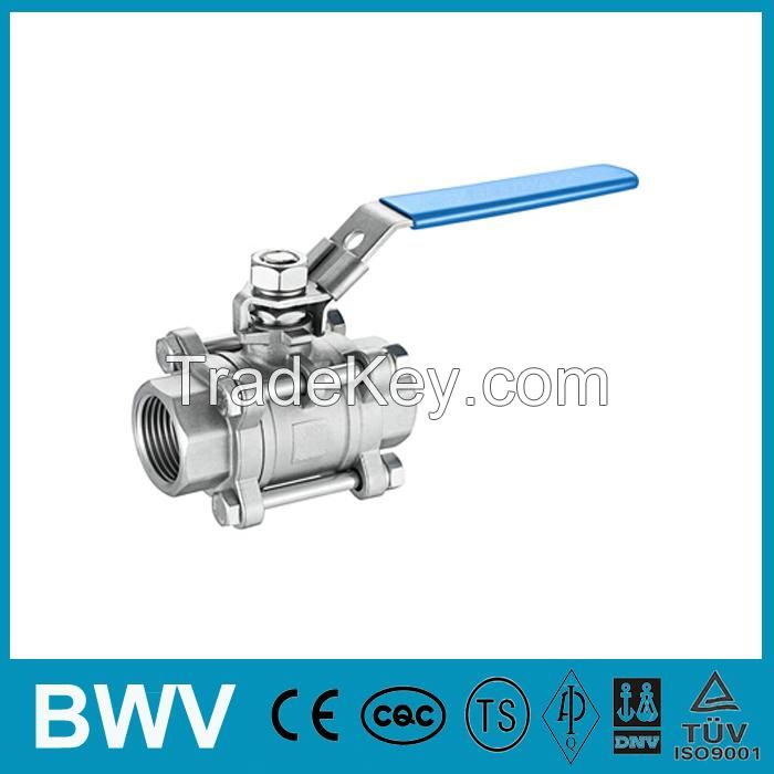 3PC Stainless Steel Ball Valve Threaded Ends 1000WOG