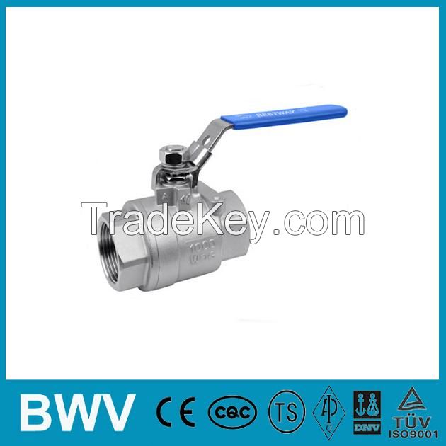 304/316 2PC Stainless Steel Ball Valve Threaded Ends 1000WOG