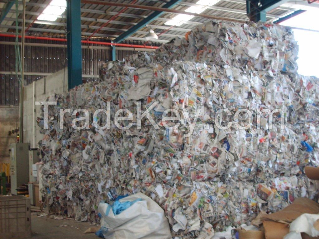 Corrugated cardboard, office paper, Newspapers, books