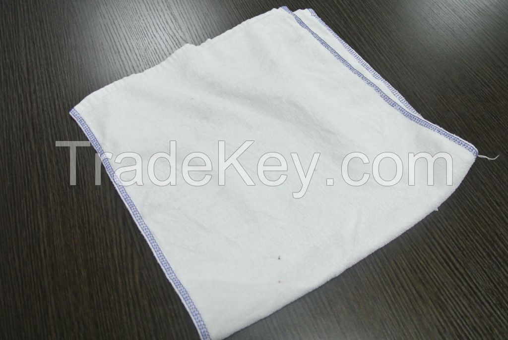 white used face and bath towel cotton rags for industrial use