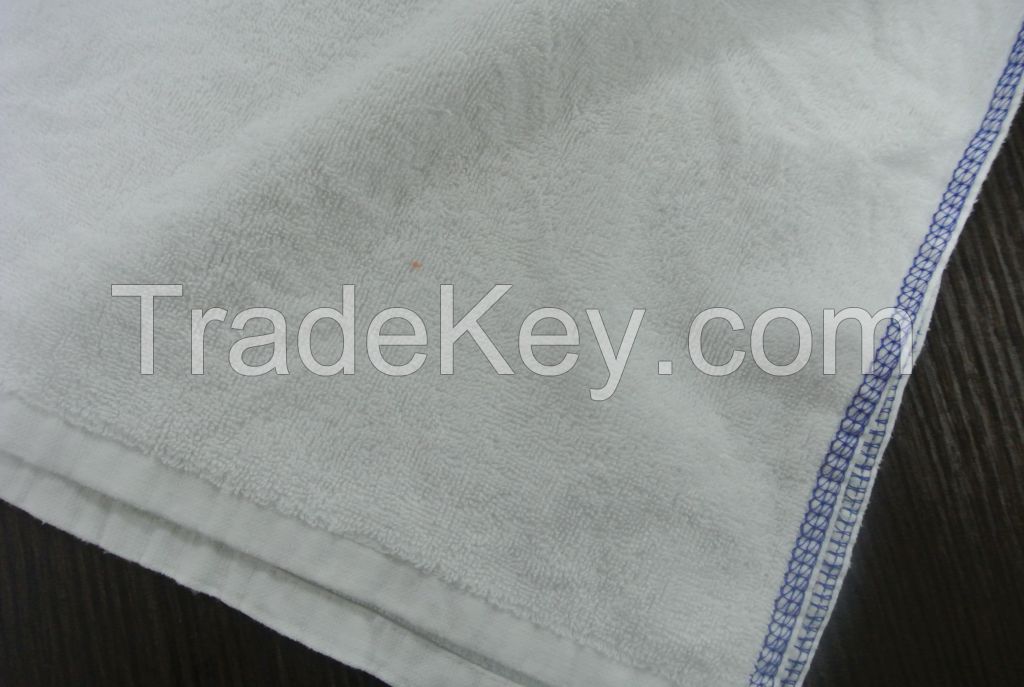 white used face and bath towel cotton rags for industrial use