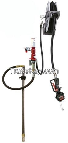 Air operated oil pump set with reel