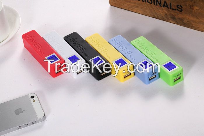 Easy carry ABS 2600mAh ultra thin credit card power bank with LCD indicator