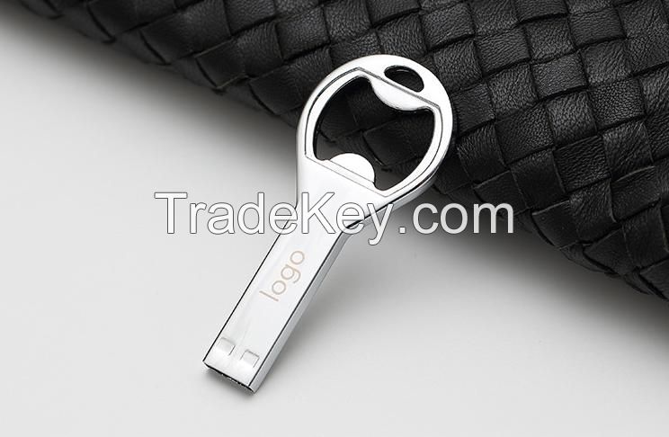 Promotional Metal bottle opener Shaped USB Memory Stick Keychain