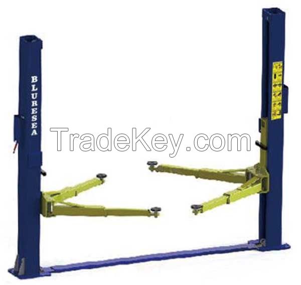 Two post hydraulic floor plate car lift