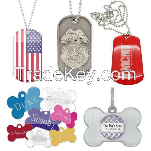 Custom Aluminum Dog Tags, Zinc-alloy dog tags , Stainless steel dog tags