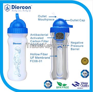 Diercon portable water filter bottle with excellent design and high ef