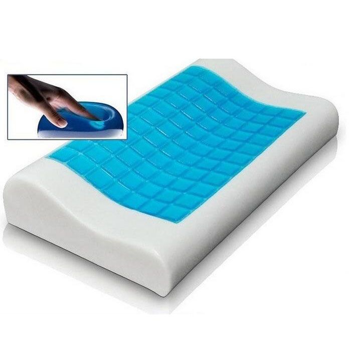 Contoured PU Memory foam cooling gel pillow, visco elastic pillow, neck pillow, bamboo fiber pillow