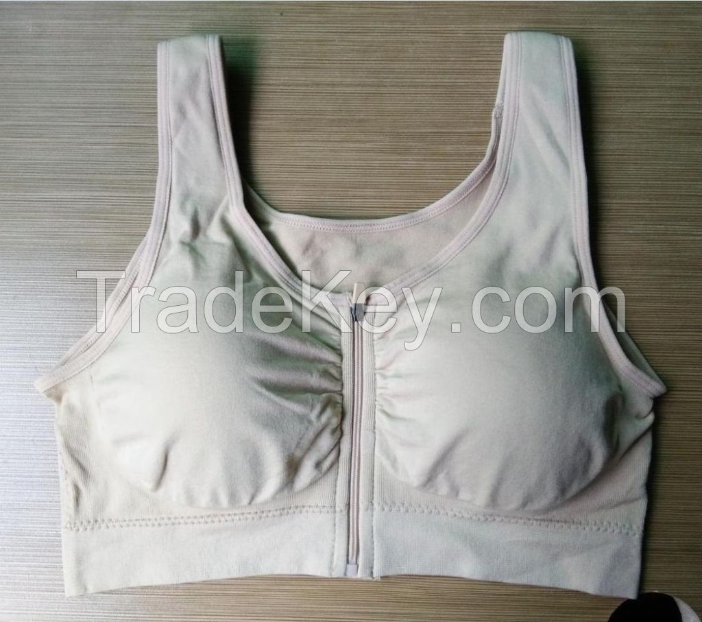 Space dyed zip front seamless wireless high impact support  padded sports bra