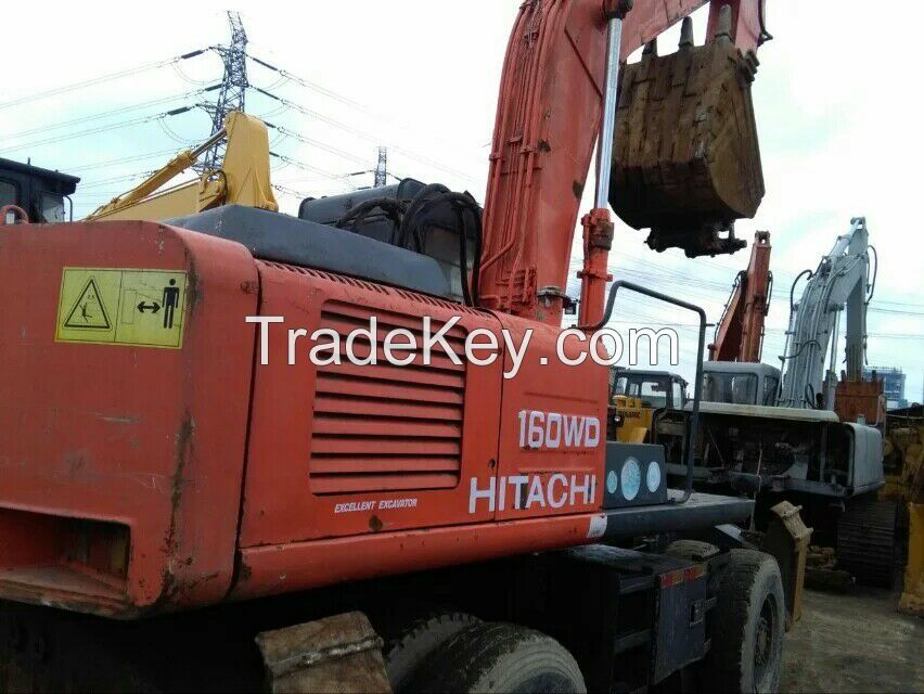 Japanese Hydraulic Wheel Excavator,Hitachi Used EX160 Wheel Digger,Secondhand Cheap EX160 Wheel Excavator