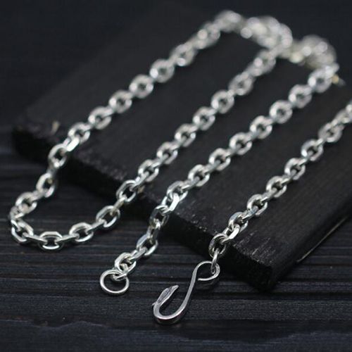 Men's Sterling Silver Eagle Hook Anchor Link Chain