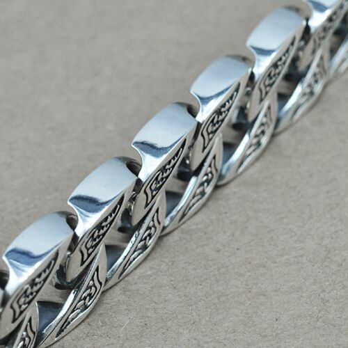 Sterling Silver Bold Curb Chain Bracelet for Men